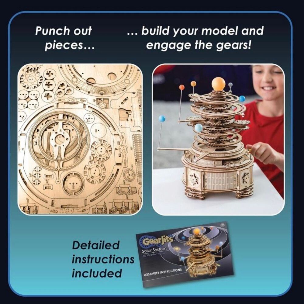 *NIB* MindWare Gearjits: Solar System – Wooden 3D Building Puzzle for Teens - Picture 6 of 9